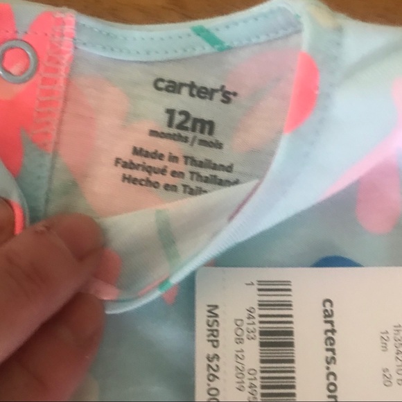 Carter’s NWT 12 Months Girls outfit Fun Floral - Picture 2 of 7